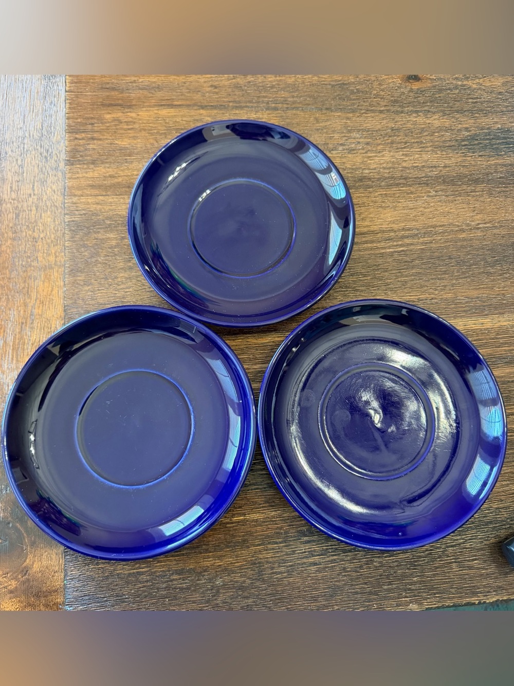 FIE Cobalt Blue Saucers - Set of 3